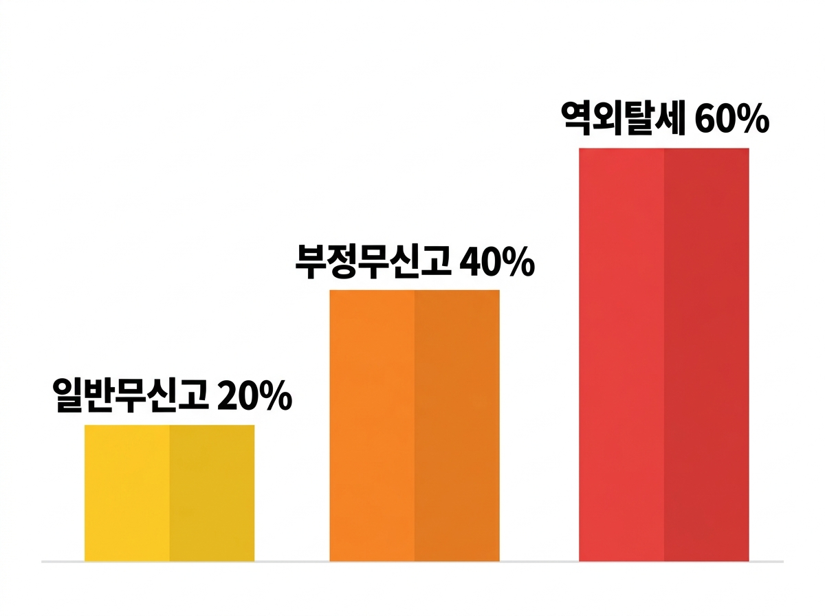 무신고 가산세 일반20% 부정40% 국제60% 요율 비교