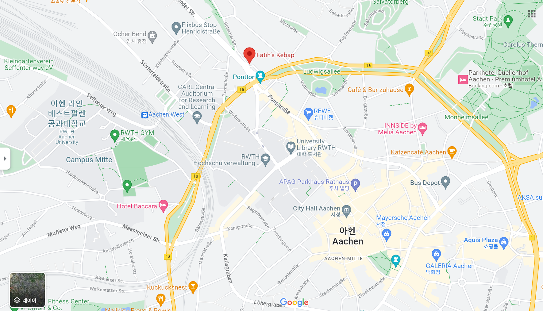 fatih&#39;s kebap 위치가 표시된 지도