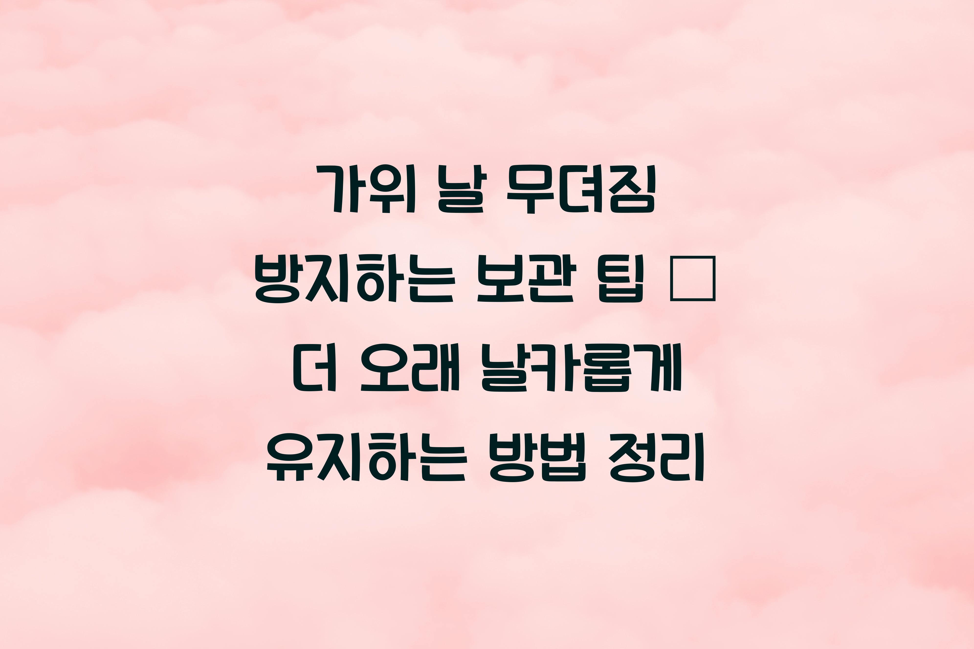 가위 날 무뎌짐 방지하는 보관 팁