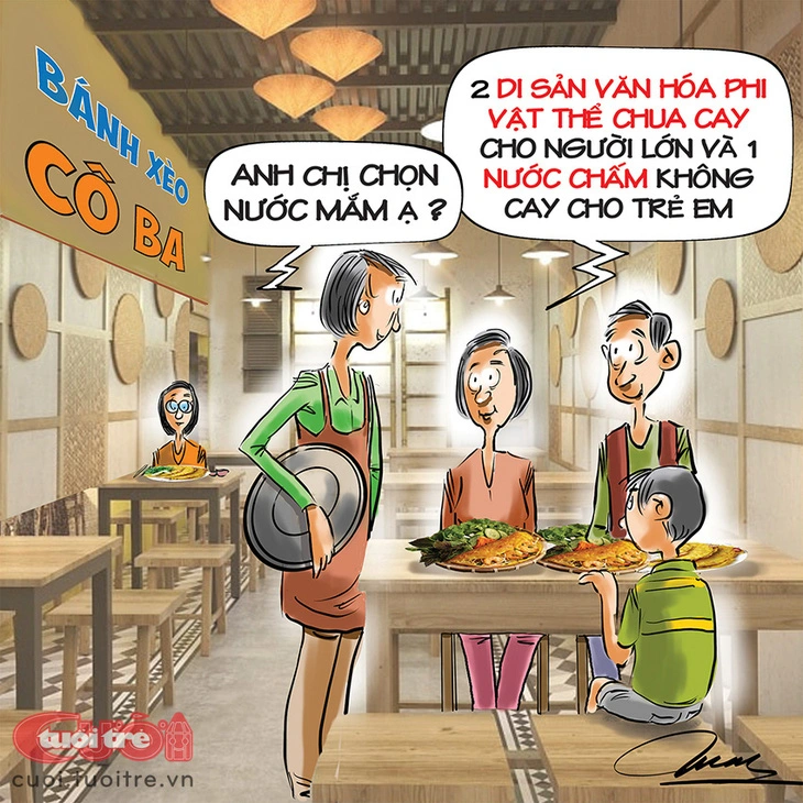 느억맘의 무형문화유산 선정과 관련된 만평1