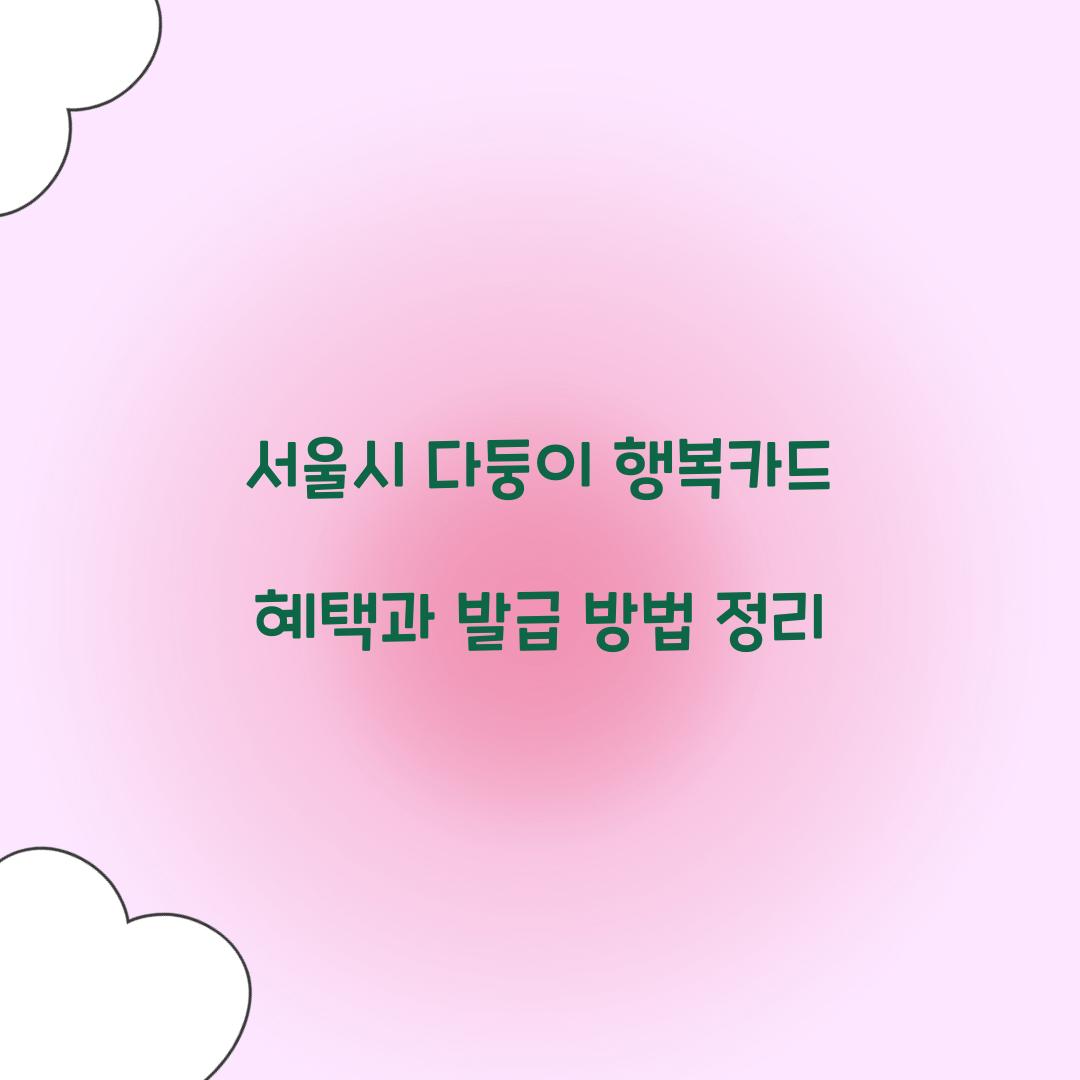 서울시 다둥이 행복카드