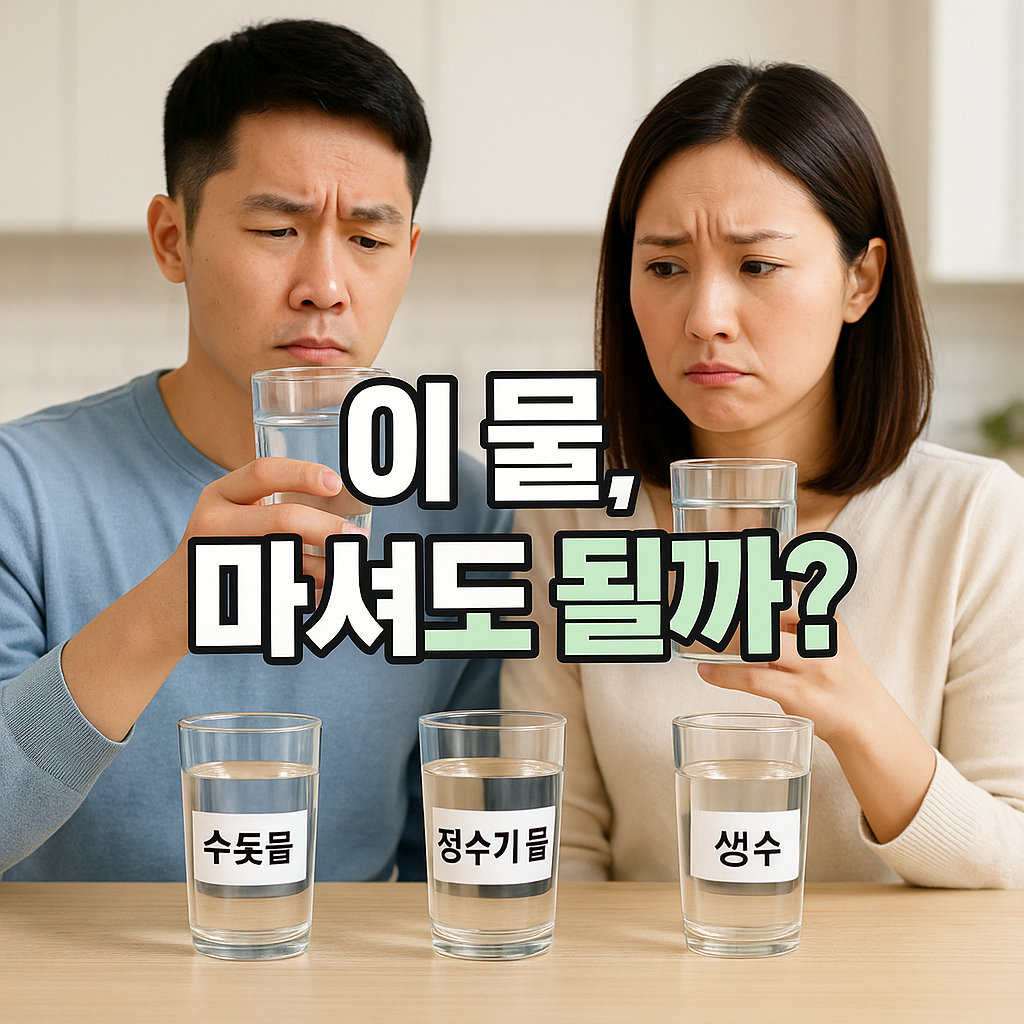 다양한 물을 앞에 두고 고민하는 시민