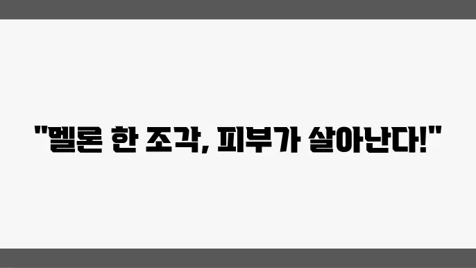멜론의 수분 공급과 피부 탄력 증진
