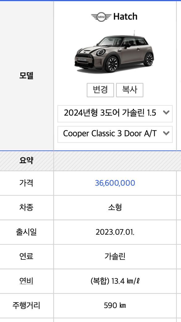 2023 미니 해치백 미니쿠퍼 가격 성능 연비 기술(+개인적인 견해)