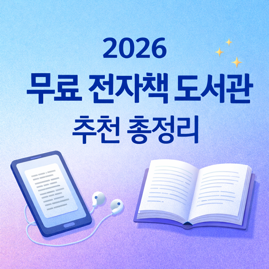 2026 무료 전자책 도서관 추천 총정리 (전자도서관 이용방법 한눈에)