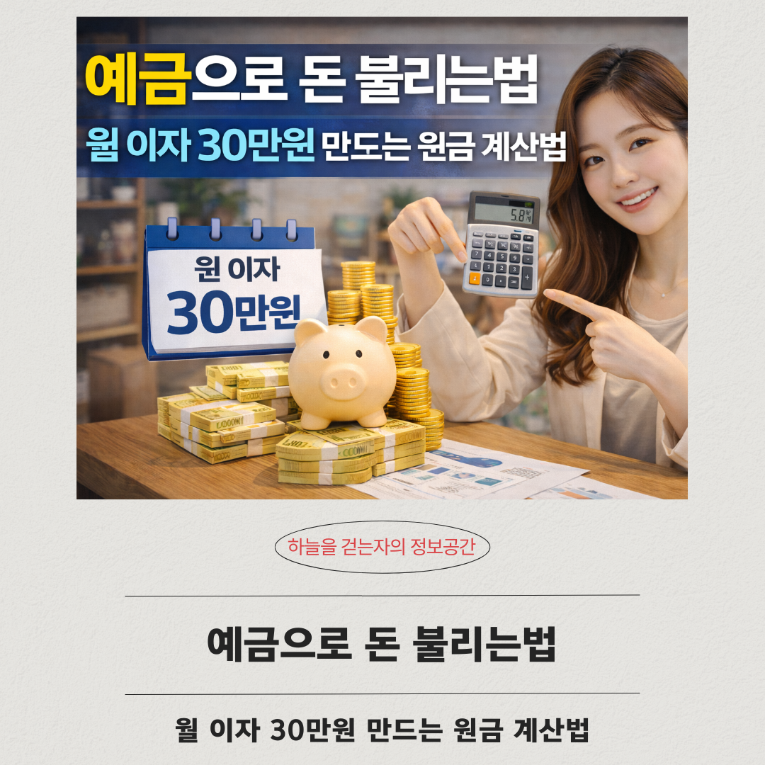 예금으로 돈 불리는법, 월 이자 30만원 만드는 원금 계산법