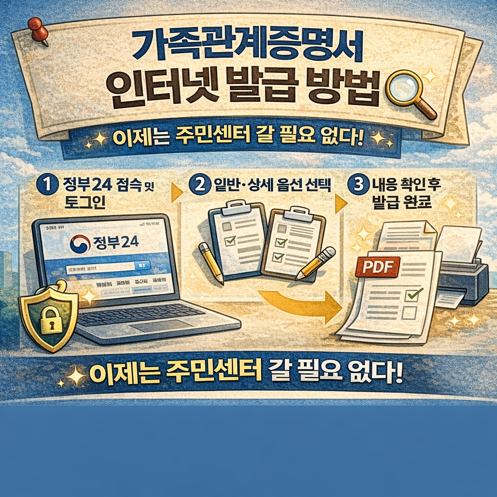 가족관계증명서를 인터넷으로 발급받는 방법