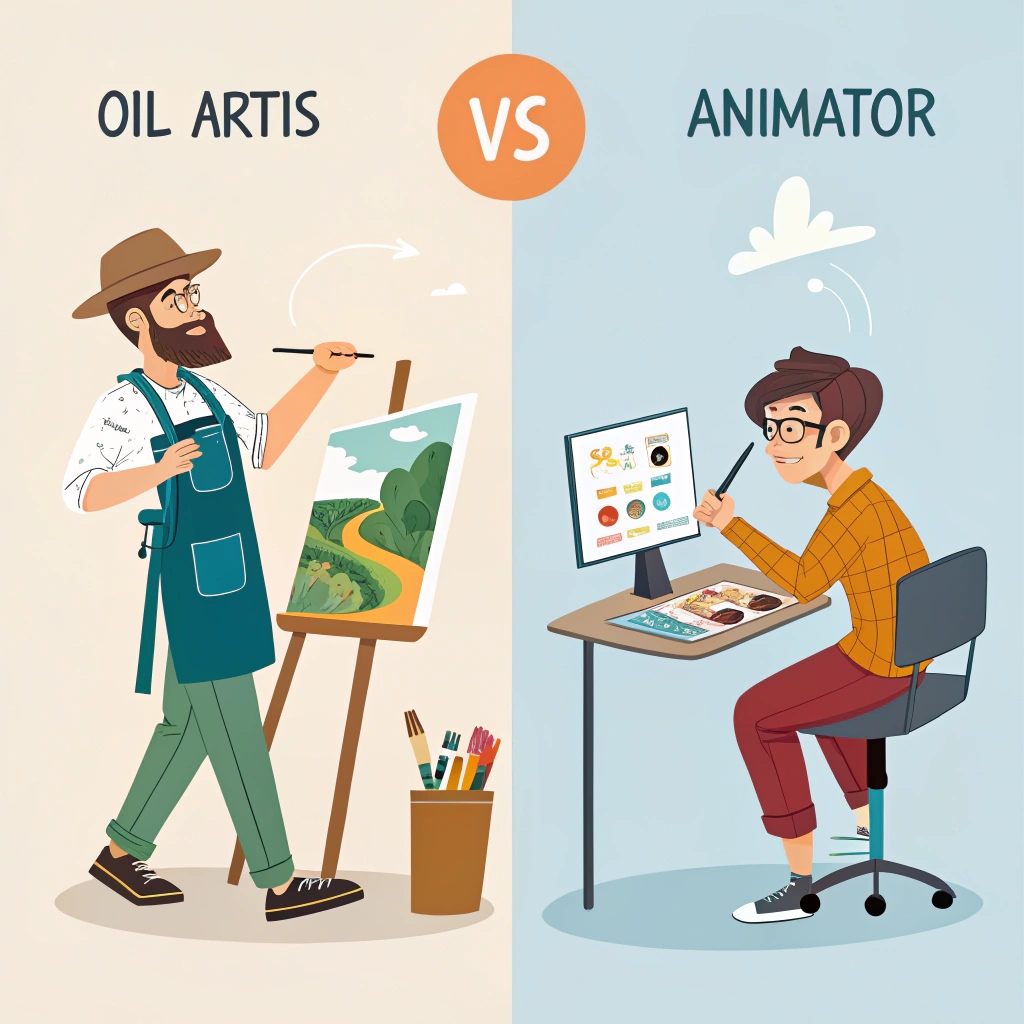 화가와 만화가 비교 (일러스트)