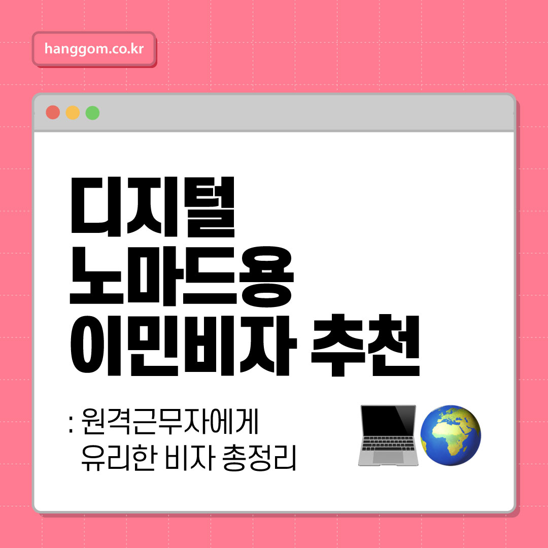 디지털 노마드용 이민비자 추천 💻🌍
