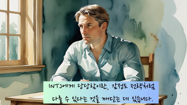 NTJ에게 당당함이란 감정을 드러내는 법을 배우는 것이 아니라, 감정도 전략처럼 다룰 수 있다는 것을 깨닫는 데 있습니다 에 관한 그림입니다