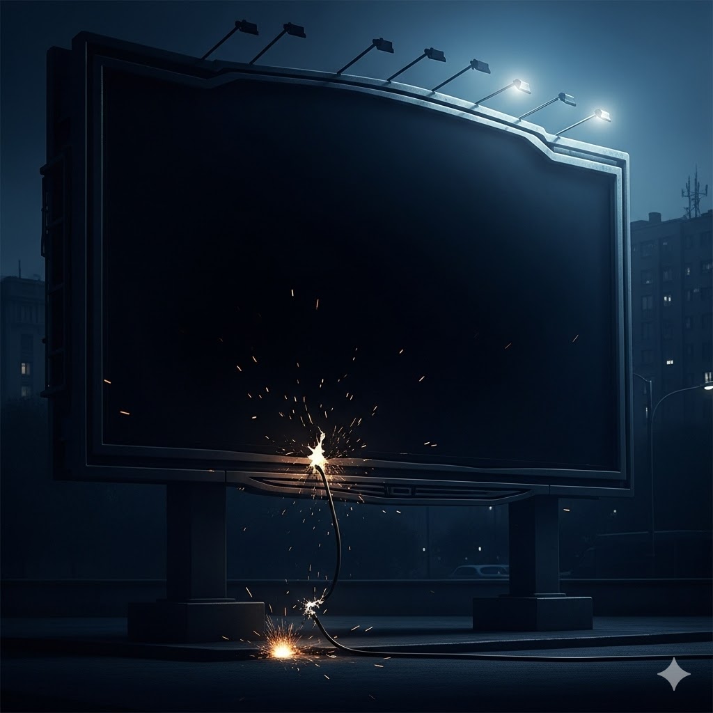 정부 기능 중단과 시스템 정지를 상징적으로 표현한 셧다운 개념 이미지