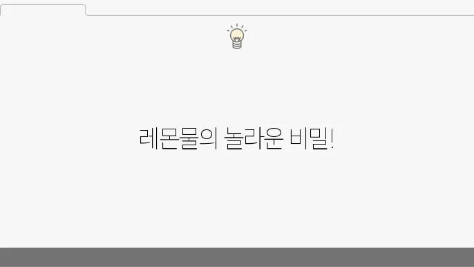 레몬물 효능 10가지와 부작용 및 레몬물 만들기