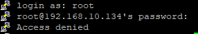 root account : access denied