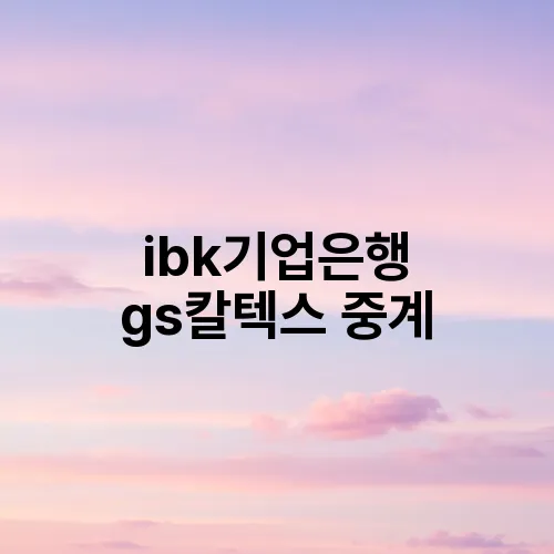 ibk기업은행 gs칼텍스 중계
