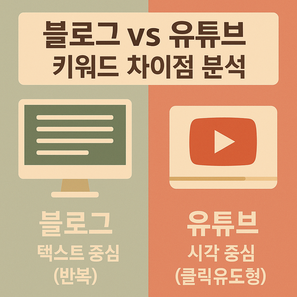 블로그 vs 유튜브 키워드 비교 분석