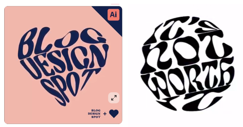 일러스트레이터 Envelope Distort 둘러싸기 왜곡 폰트 디자인 도형화 17