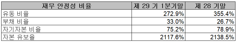 대보마그네틱 - 재무 안전성 비율