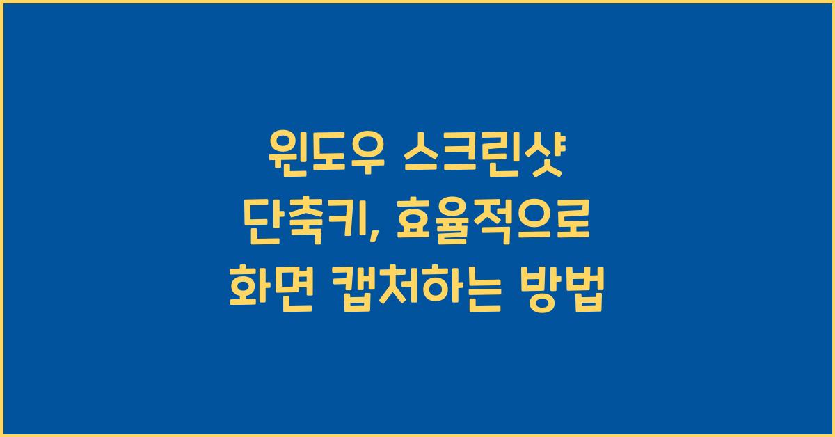 윈도우 스크린샷 단축키