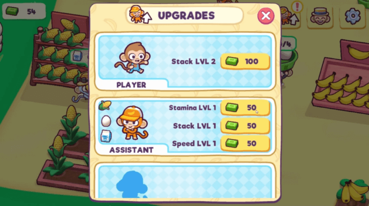 획득한-캐쉬로-아르바이트생을-업그레이드-하는-화면