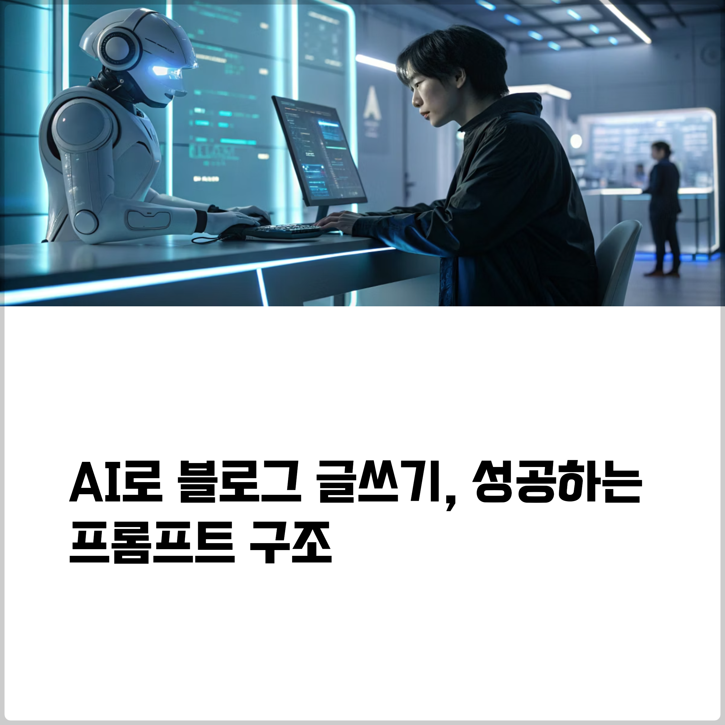 AI로 블로그 글쓰기, 성공하는 프롬프트 구조(+생성형 AI, AI 프롬프트, AI 프롬프트 작성, 블로그 자동화, ChatGPT 활용법) 썸네일 이미지
