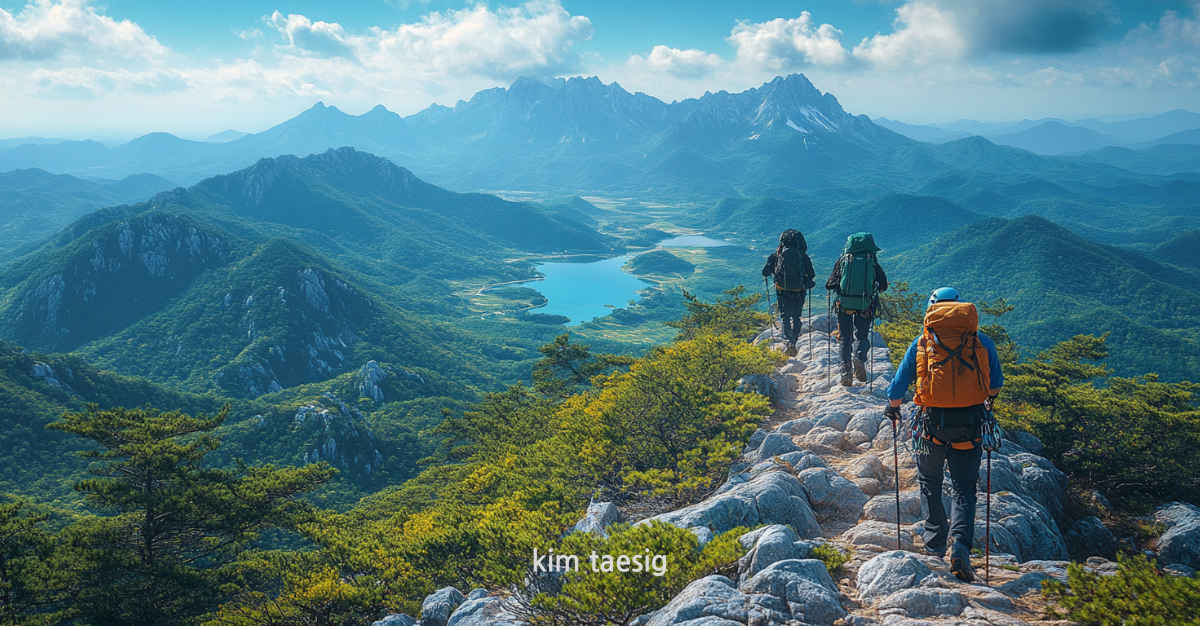 덕숭산 등산 모습