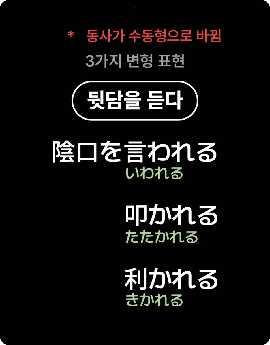 3가지 변형 표현 뒷담을 듣다