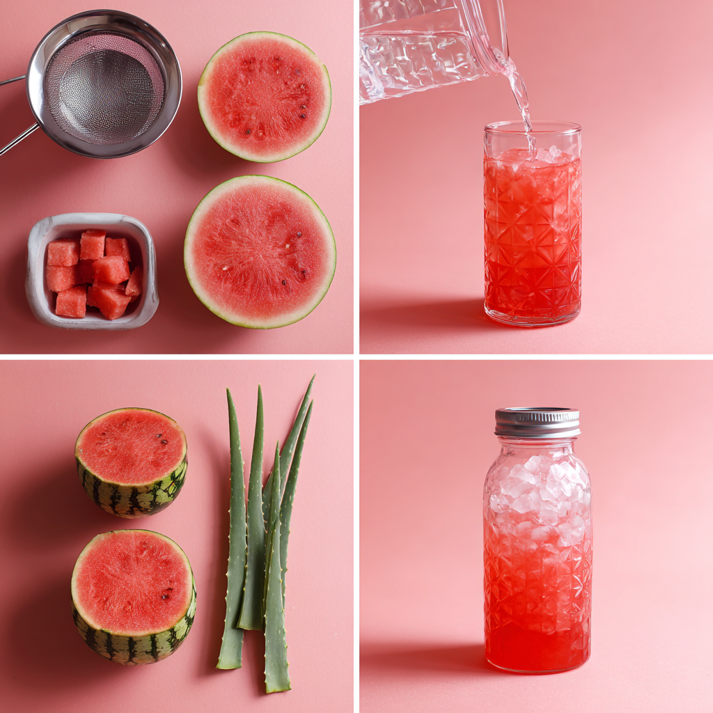 수박 껍질로 쿨링 스킨을 만드는 전 과정