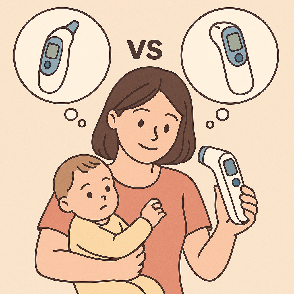 초보 부모를 위한 '아기 체온계' 실전 사용기 &ndash; 귀적외선형 vs 이마터치형