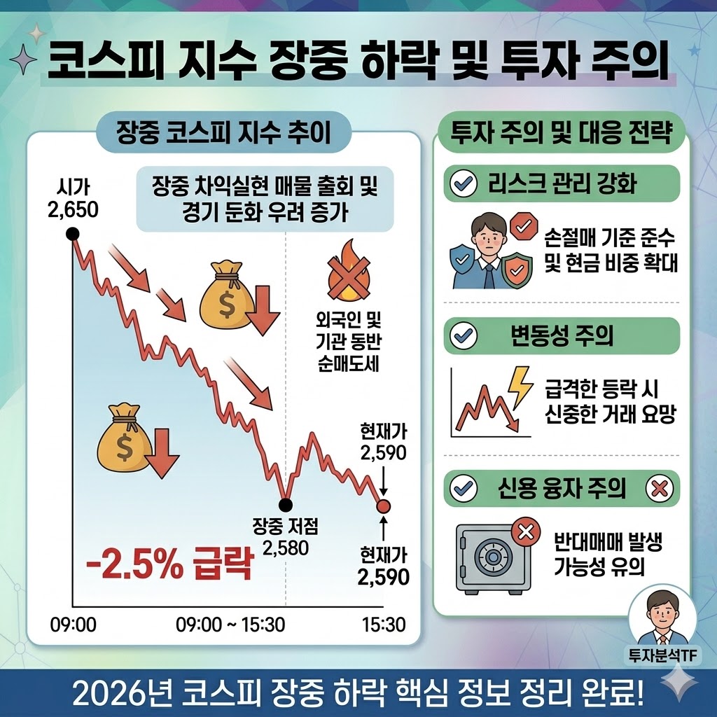 트럼프 '이란 타격' 발언 후 코스피 장중 4% 급락