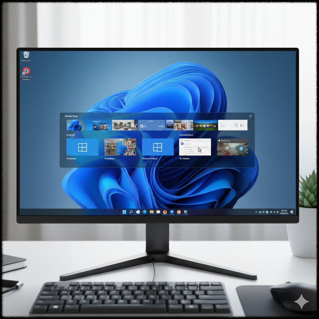 윈도우 11에서 실행 중인 앱을 다른 가상 데스크톱으로 이동하는 화면