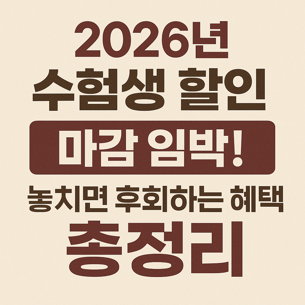 2026년 수험생 할인 확인하기
