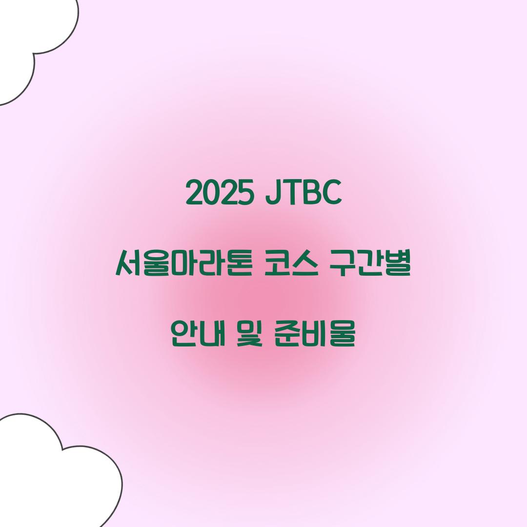 2025 JTBC 서울마라톤 코스