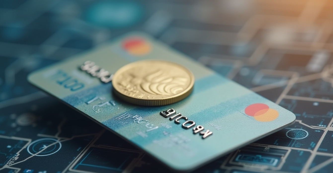 신용카드와 동전의 이미지