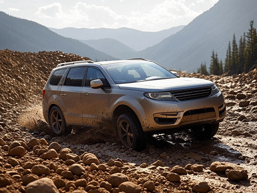 험로 주행중인 SUV 이미지