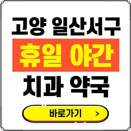 고양 일산서구 휴일 치과 병원 진료하는 곳 ❘ 365일 일요일 야간 주말 문여는 약국 찾기
