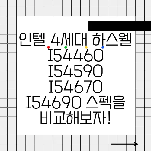 인텔 4세대 하스웰 I54460 I54590 I54670 I54690 스펙을 비교해보자!