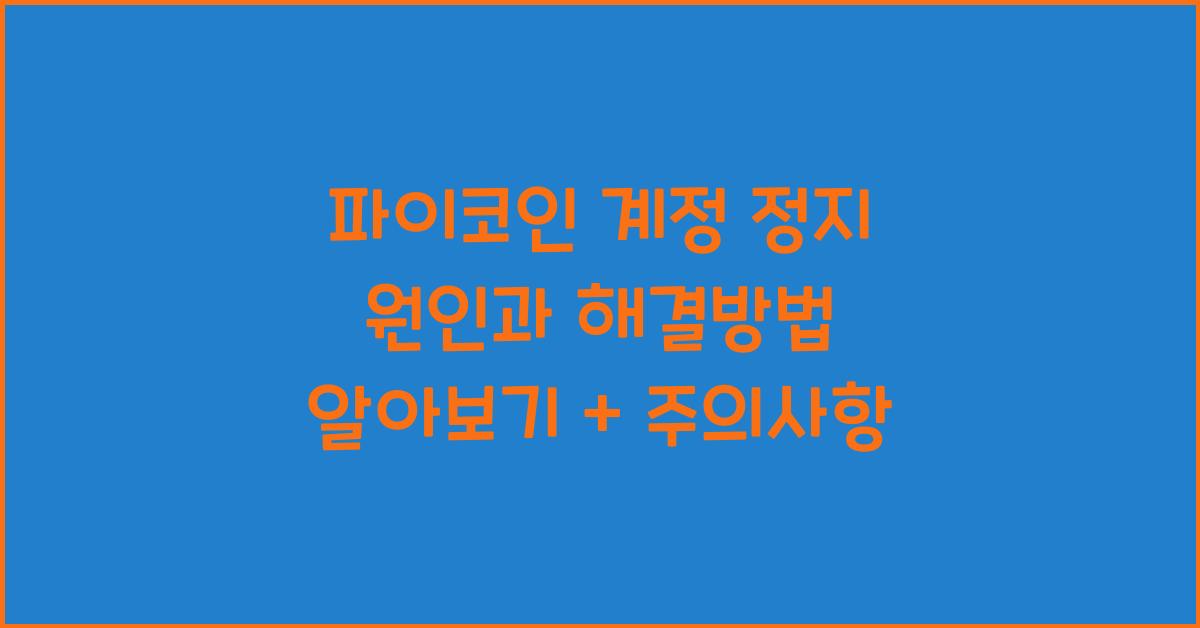 파이코인 계정 정지