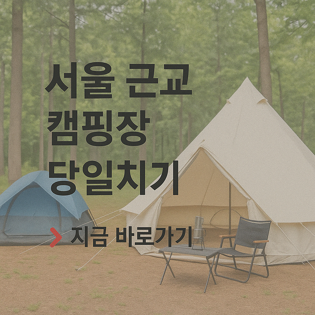 예약없이 갈수있는 서울근교 캠핑장 당일치기 가능 인기명소