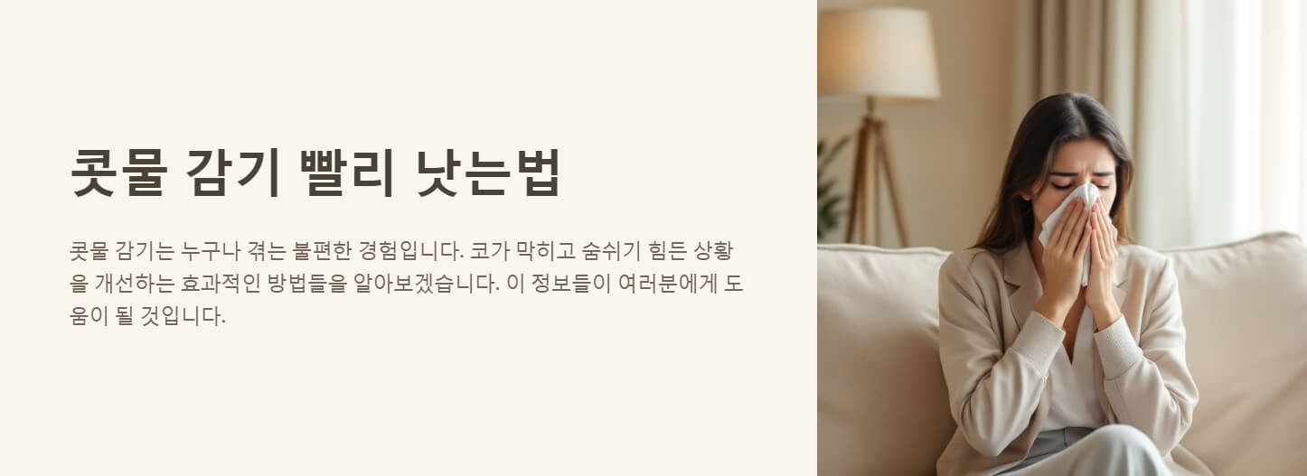 콧물 감기 빨리 낫는법