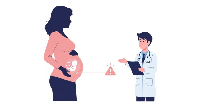 헤르페스 2형 증상 임신·출산 시 주의가 필요한 상황을 표현한 그림