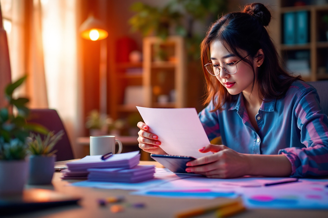 재산분할 대상 확인하는 여자