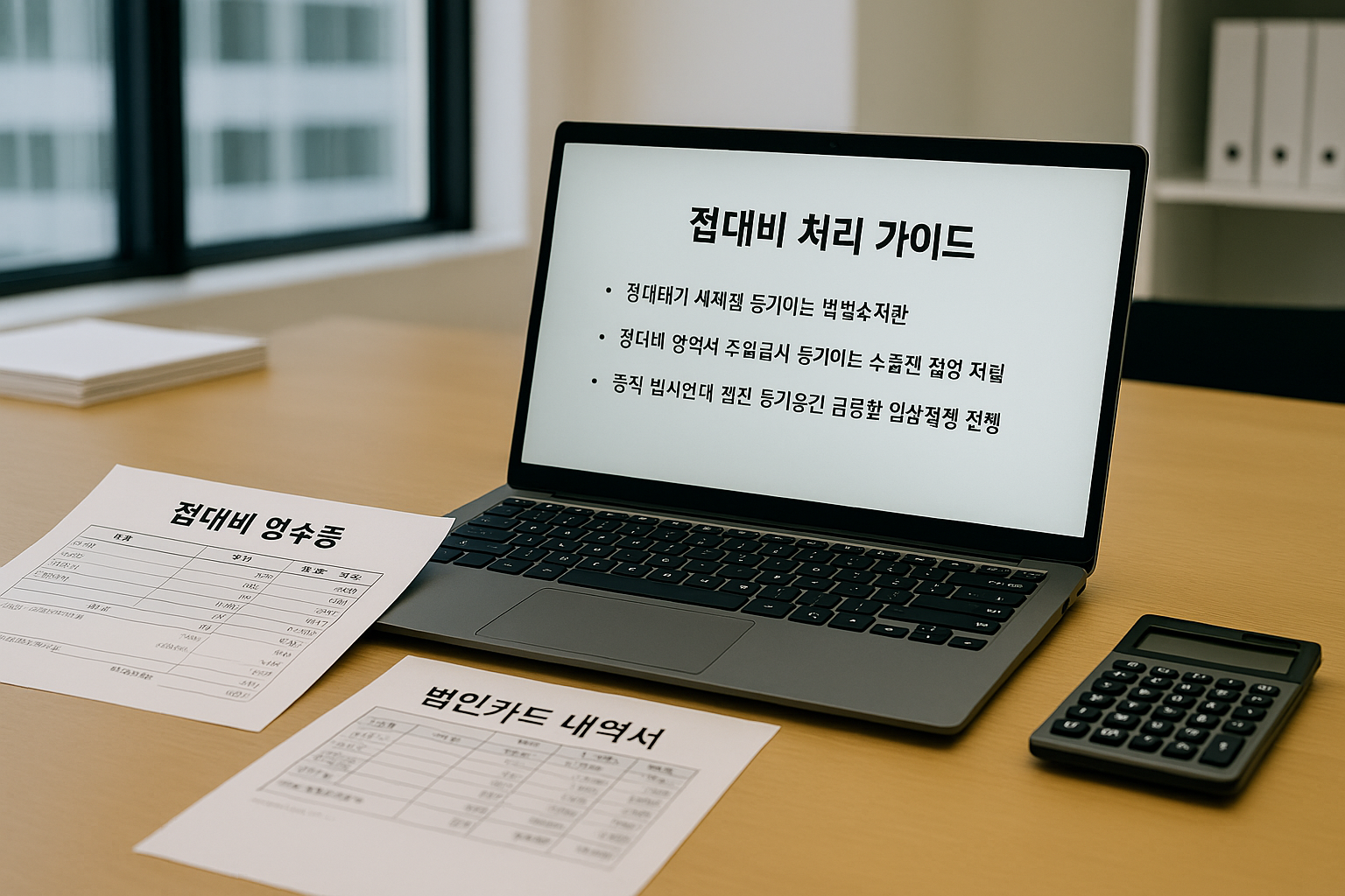 접대비 처리 가이드 확인