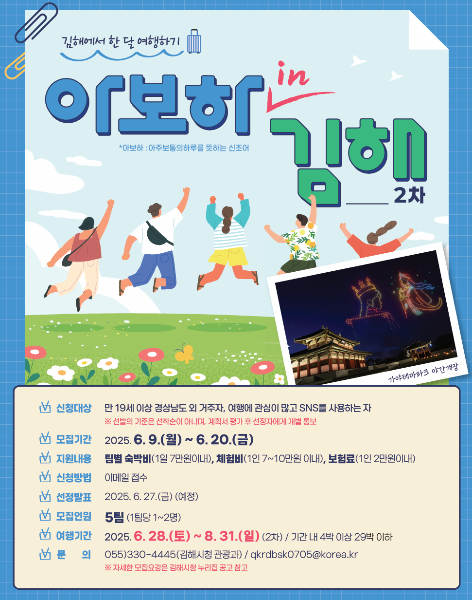 김해 한달 살기, 여행하기, 지원 항목, 지원 조건, 혜택