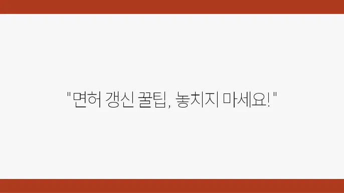 운전면허 갱신 기간 필수 절신 기타 정지