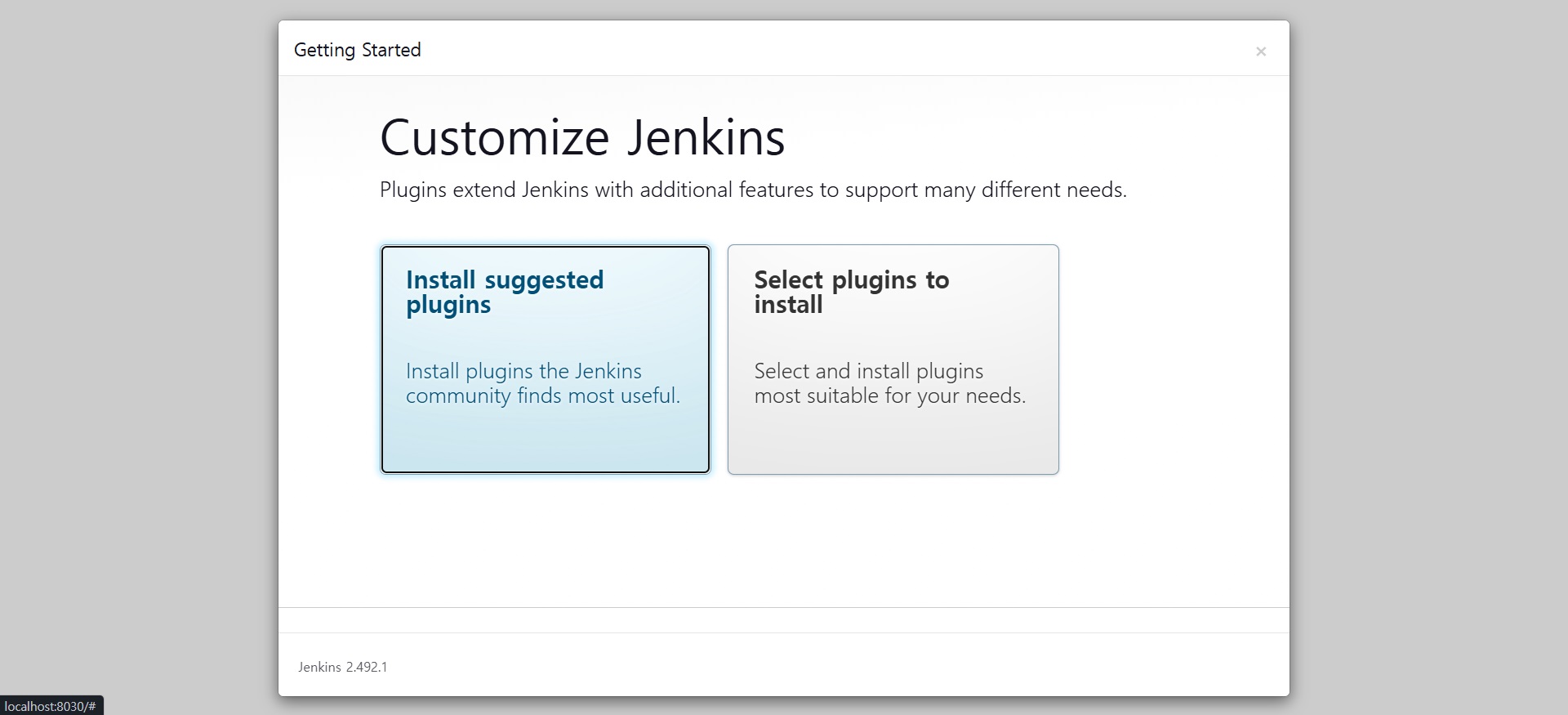 Jenkins Install suggested plugins 추천 플러그인 설치
