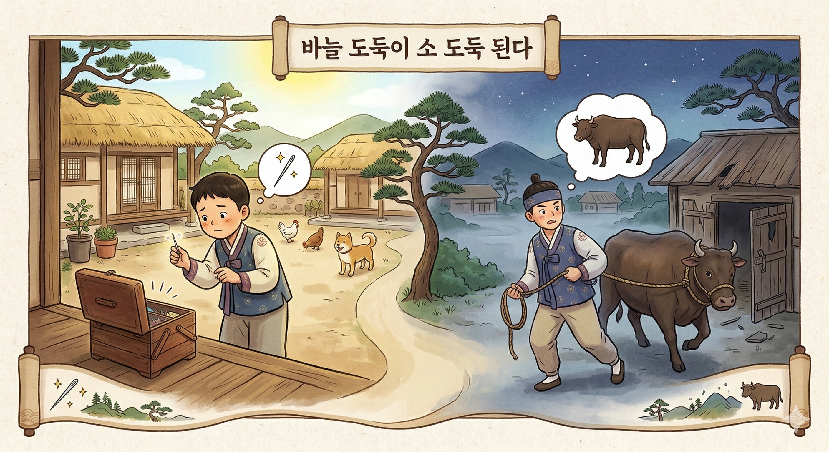 바늘 도둑이 소도둑 된다