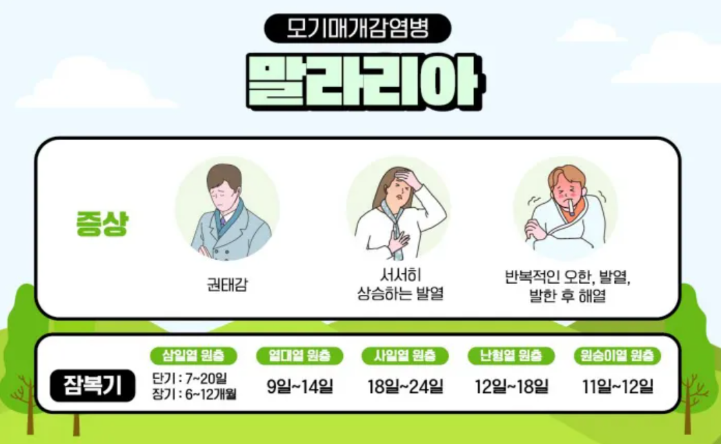 말라리아 증상 및 잠복기