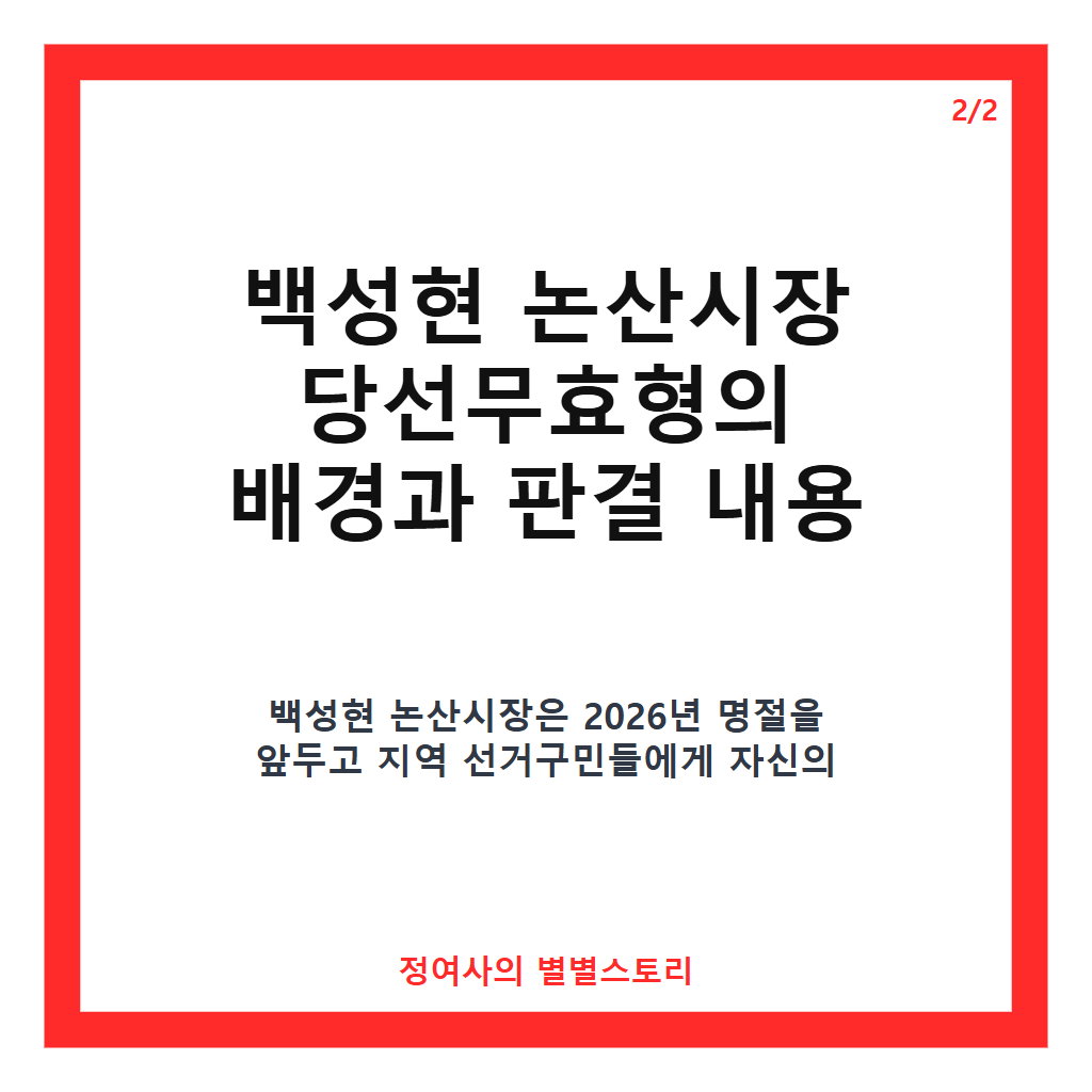 백성현 논산시장 당선무효형 판결과 명절 선물 제공 혐의 상세 분석 카드뉴스 3