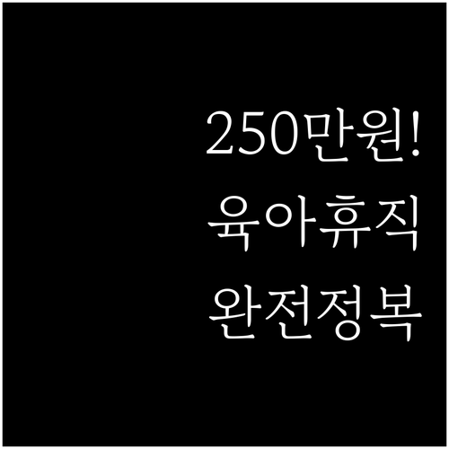 2025년 육아휴직 급여 최대 250..