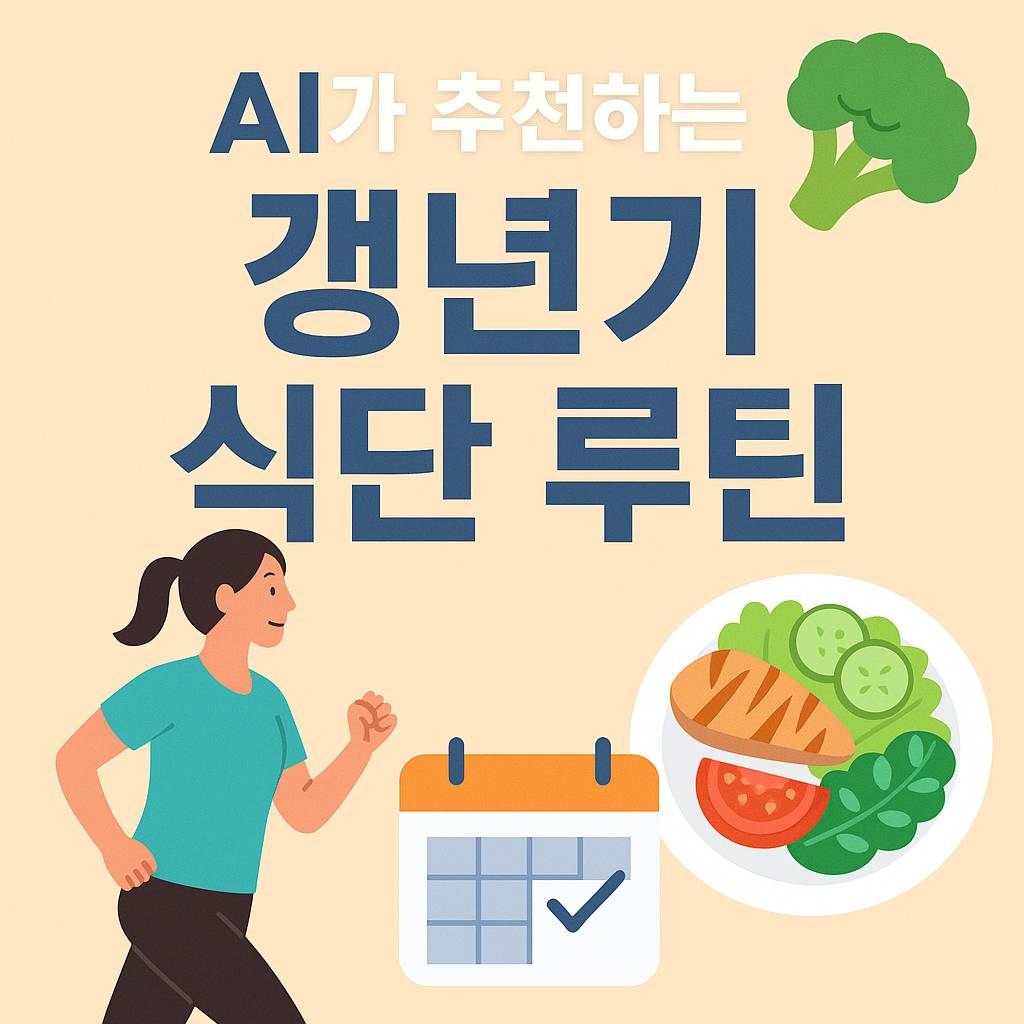 AI가 추천하는 갱년기 여성 맞춤 식단 루틴 - 건강한 식사 계획과 일주일 식단 예시 이미지
